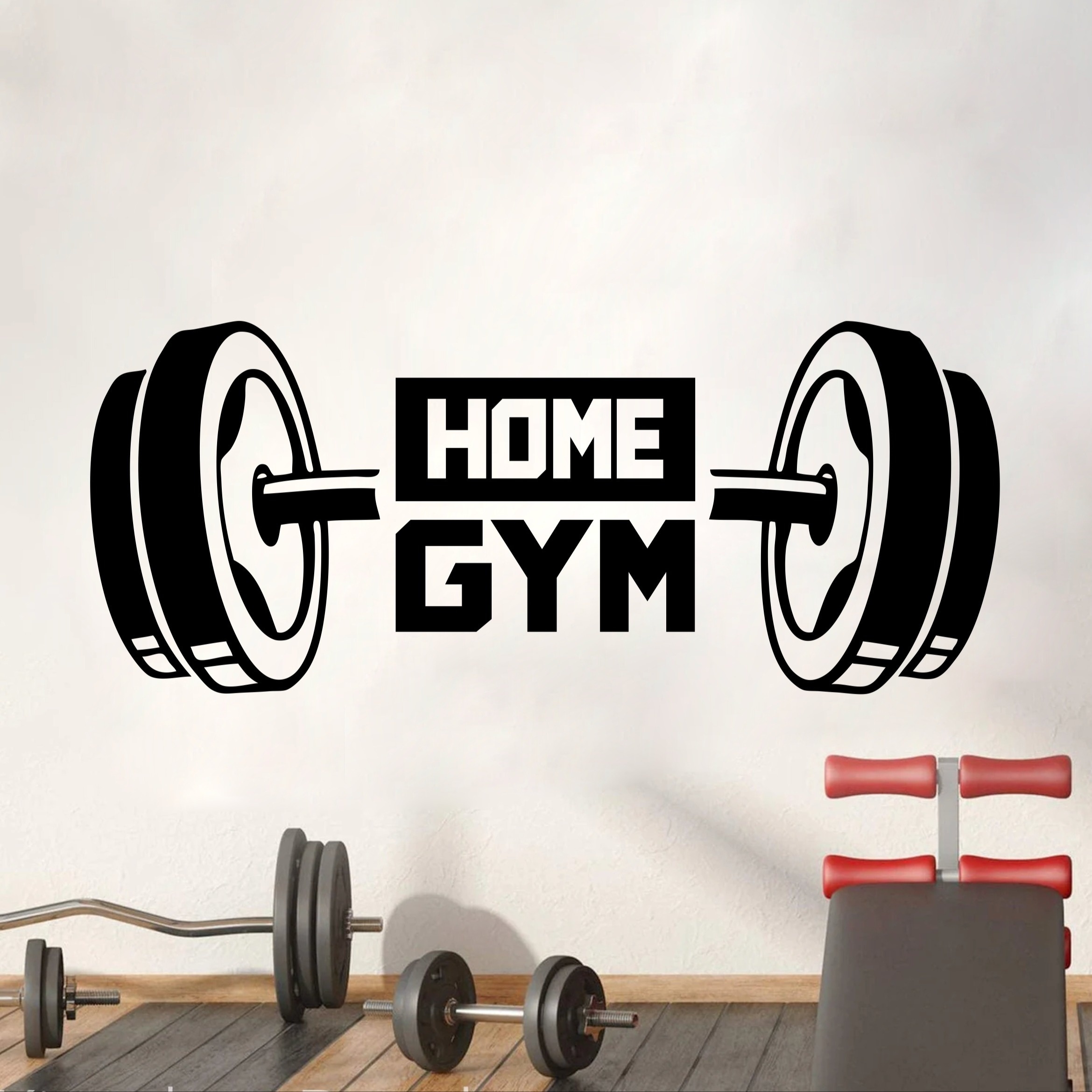 Image of Home Gym Decal Art Wall Vinyl Sticker For Fitness Rooms Decor Gymnasium Decoration Room Decor Wallpaper Sticker Door Decal Interior Design
