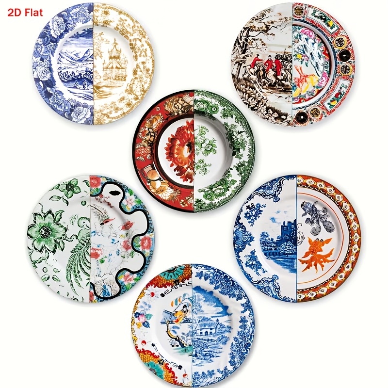 TEMU Set di 6 sottobicchieri in legno con design 2D creativi, per bar, feste di famiglia, caff癡, e tutte le , un'ottima idea regalo per l'arredamento