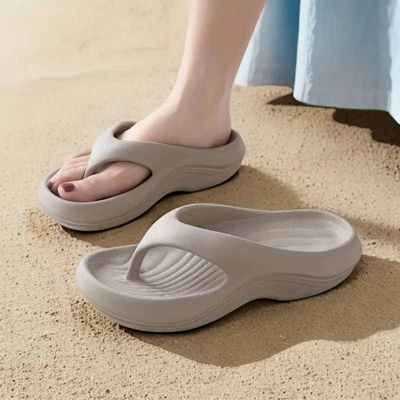 womens fashion slides color eva flip flops summer slippers flat sole no print comfortable footwear details 1