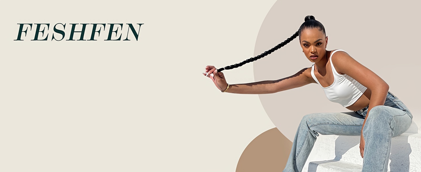   long braided ponytail extension with hair tie straight wrap around hair piece ponytails for women syntheti pony hairpieces for daily wear details 0