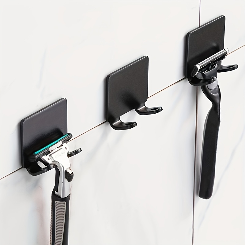 set da 3 pezzi - porta rasoio autoadesivo e ganci per asciugamani per lorganizzazione del bagno, nessuna perforazione richiesta