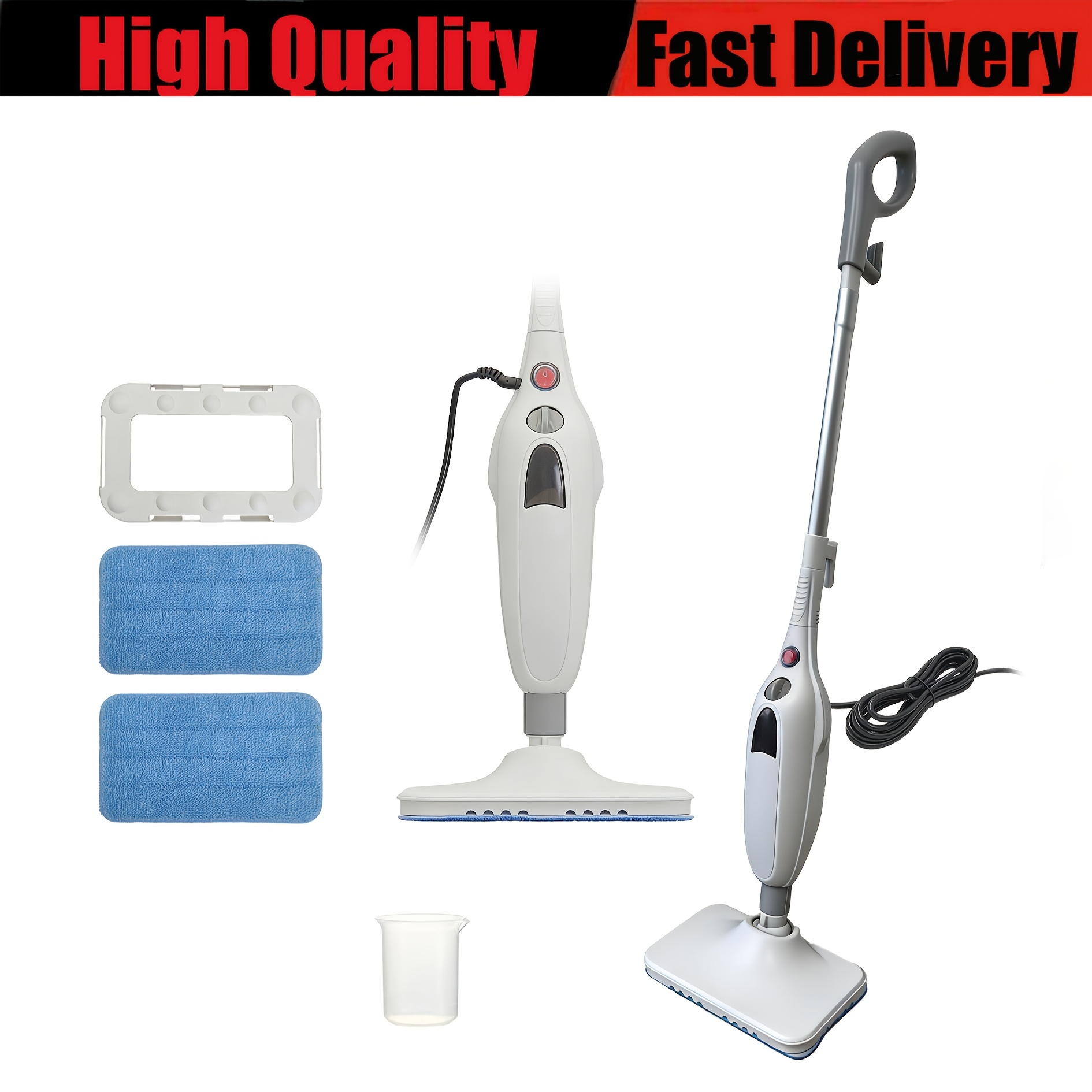 Image of 350 Ml Wired Steam Mop For Hard Floors With 2 Machine Washable Cleaning Pads & Fill , Multifunction Upright Steam Cleaner Mop | Kills 99.9% Of | Lightweight Steamer For Floor Cleaning