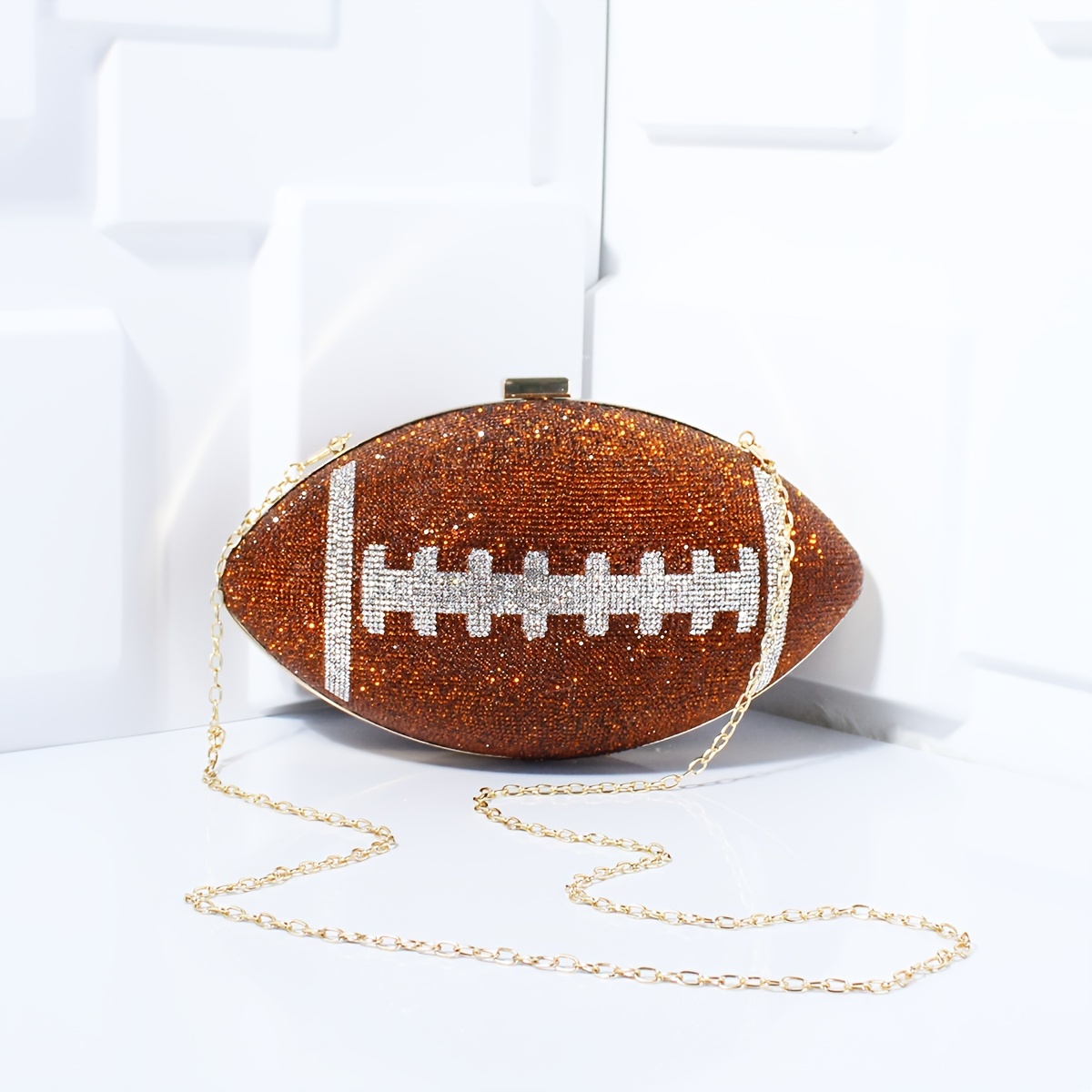 elegant encrusted football clutch fashionable Temu