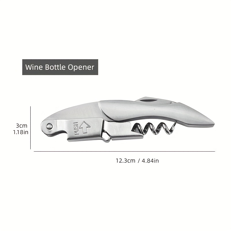 TEMU 1pc Multifunctional Wine & Beer Opener | Stainless Steel Anti-slip Portable Bottle Opener, Essential For Kitchen, Bar, Camping, Family