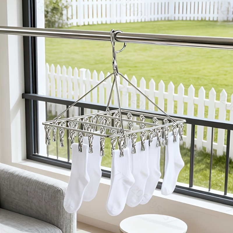 rust steel multi functional drying rack polished metal sock drying rack sturdy and thick household sock clip balcony underwear drying wonder drying racks