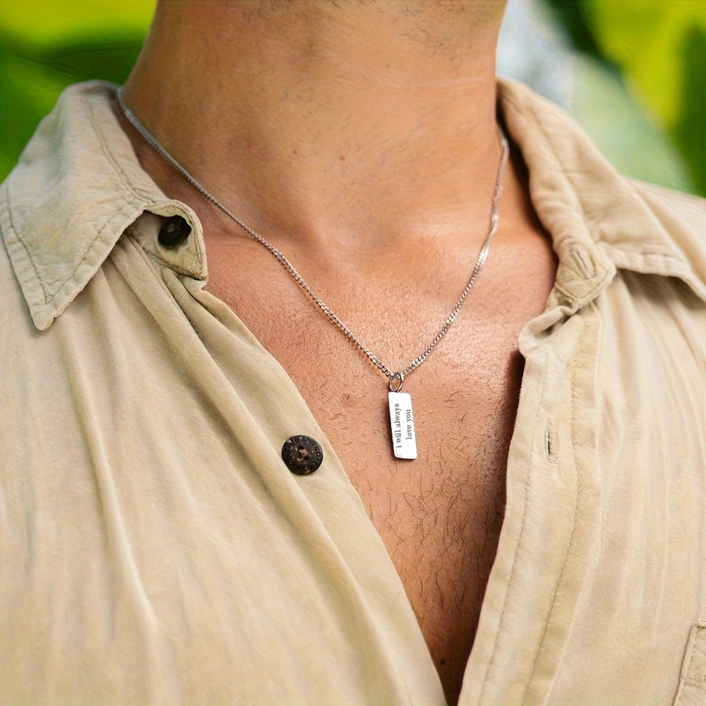Custom Rectangular Pendant Necklace, Personalized Gift