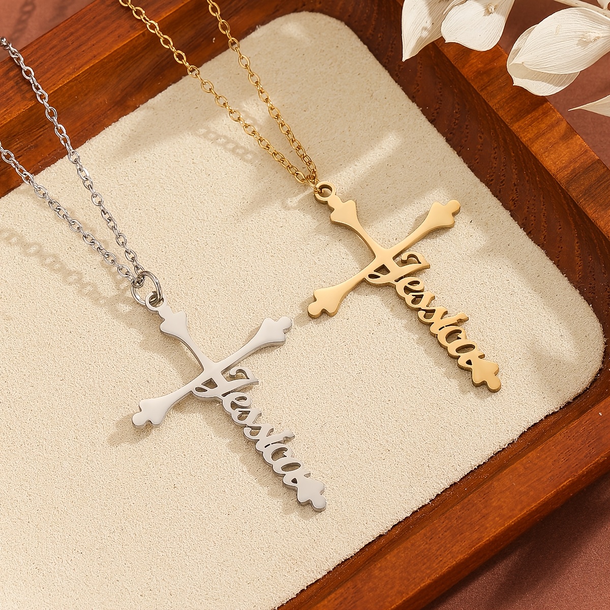 Personalized Christian Cross Pendant Necklace for Men and Women