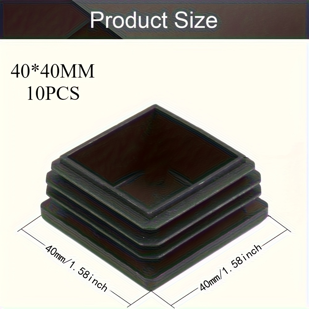 MroMax Lot De 4 Bouchons Carrés En Plastique Pour Barre De Rampe D'escalier Noir 80 X 80 Mm[1634