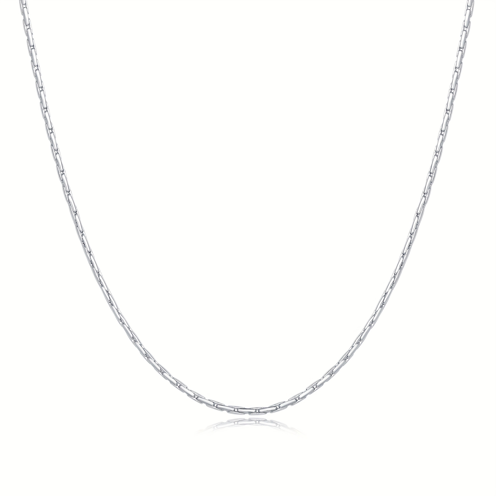 S925 Silver-Plated Bamboo Joint Chain Necklace, Unisex