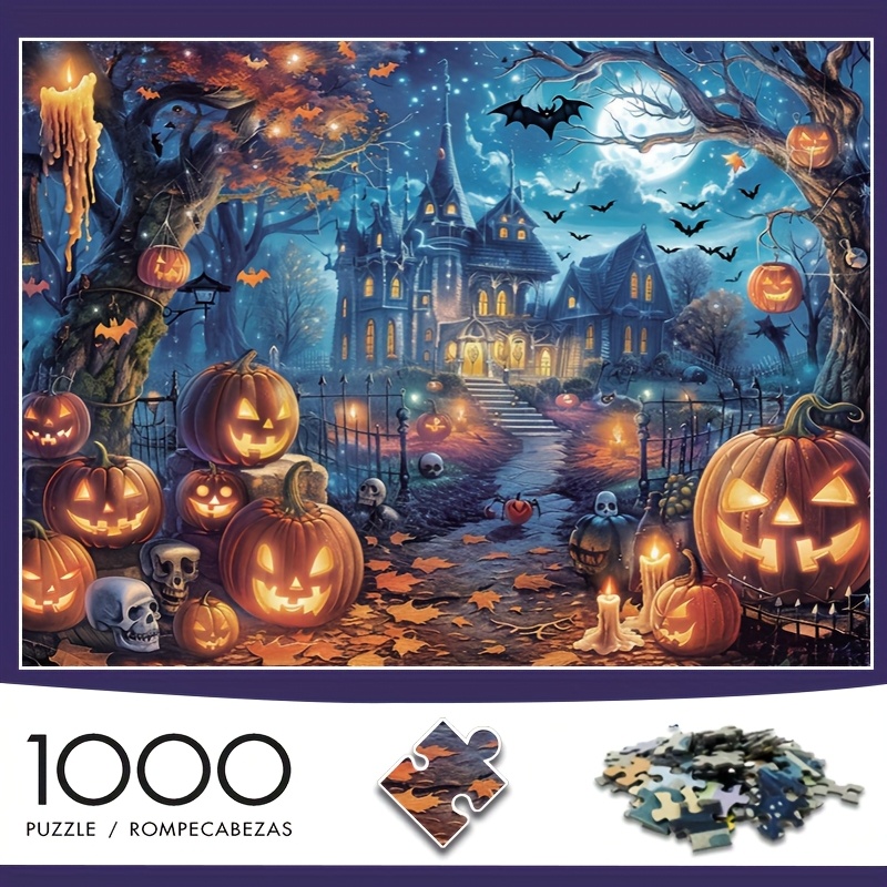 TEMU 1000pcs Adult Miniature Villa Puzzle With Wildflowers And Books Design - Scratch-resistant, High Difficulty, Suitable For Adults, Family