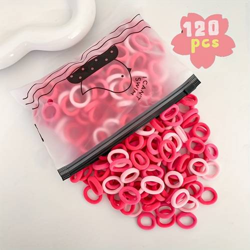 120pcs colorful hair ties candy colored small bands suitable for daily use versatile ponytail bun and braids