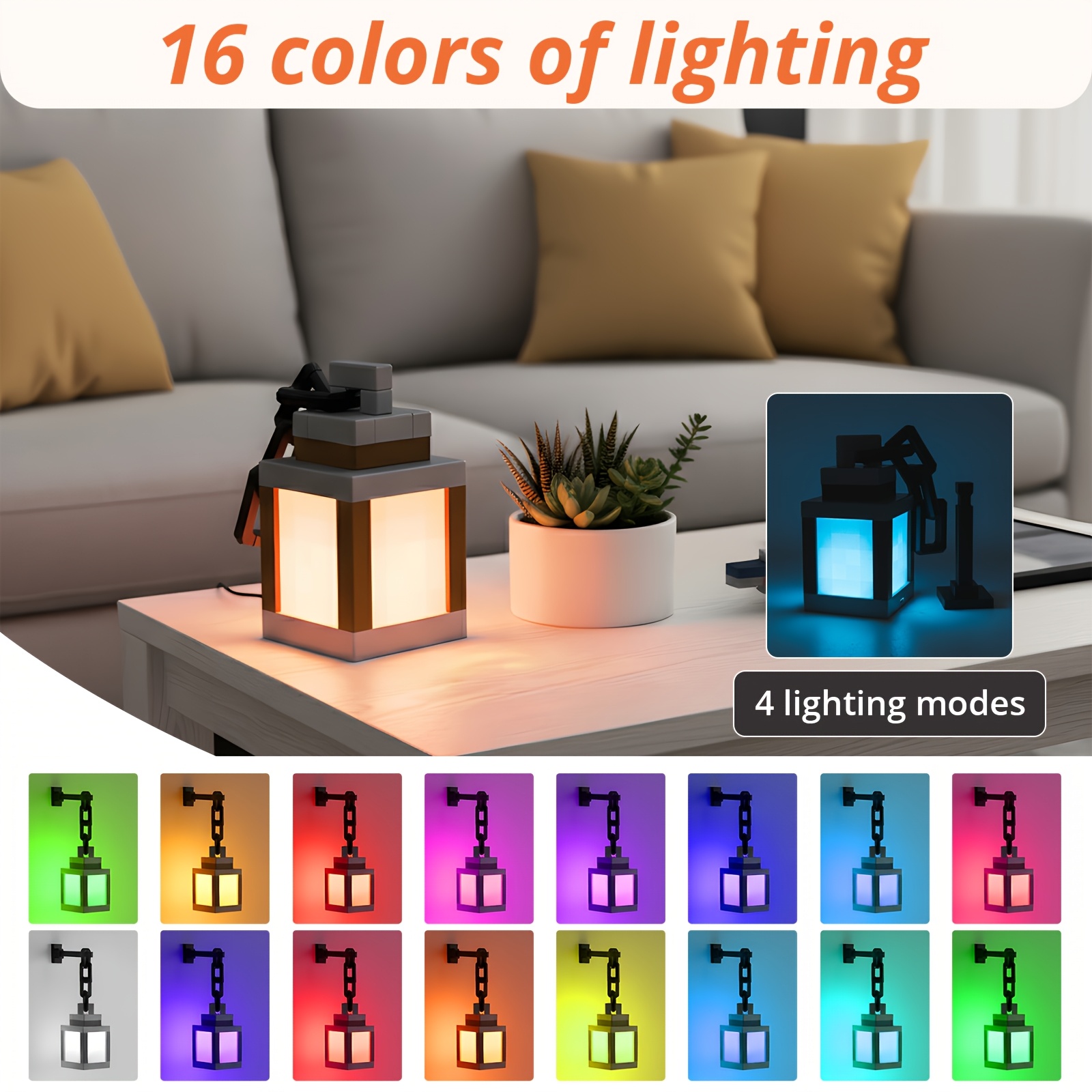 Smart Pixel Lamp with 16 Colors and Remote Control
