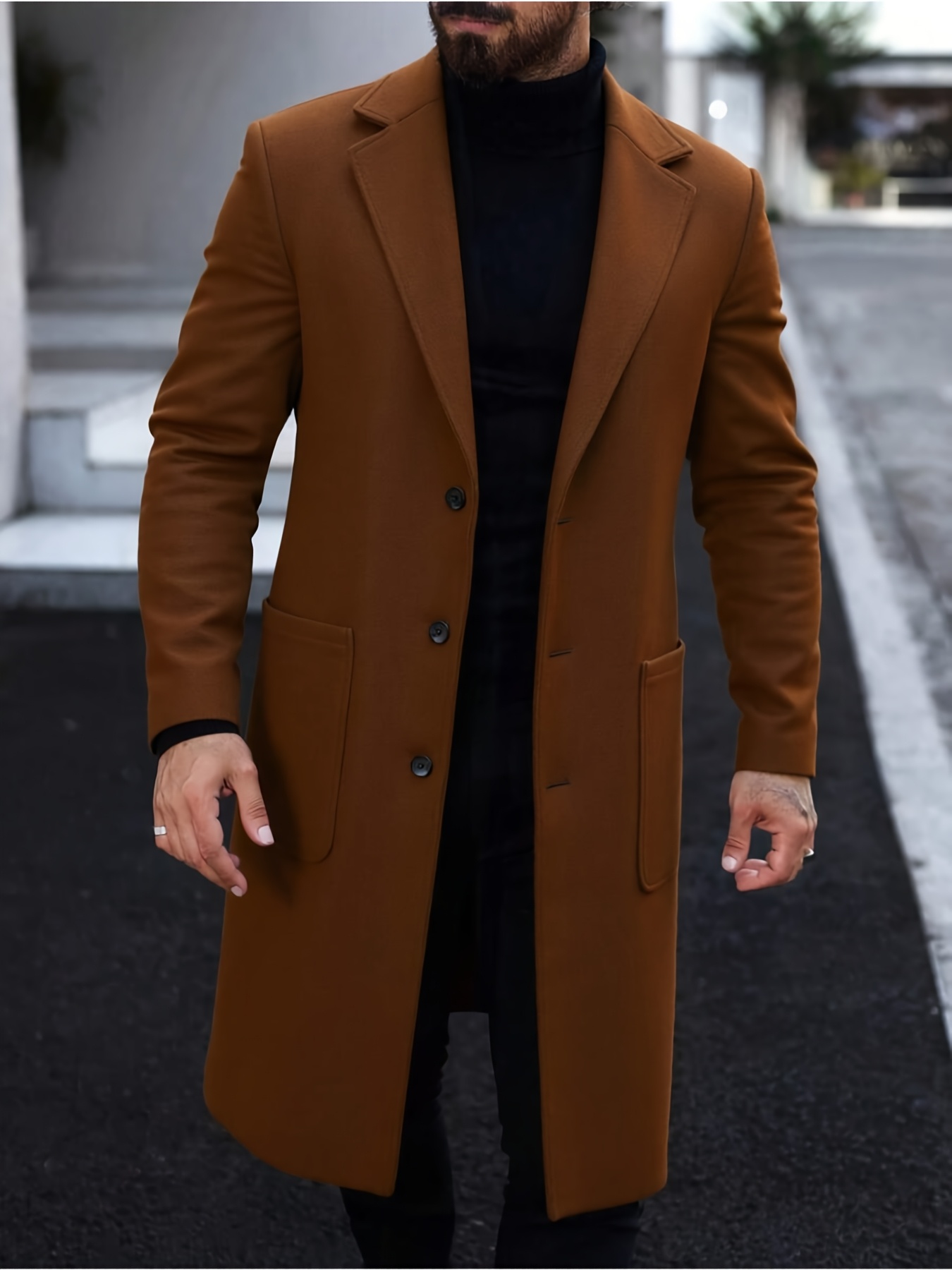 long mens trench coat for autumn and winter a vintage elegant outerwear stylish and versatile overcoat