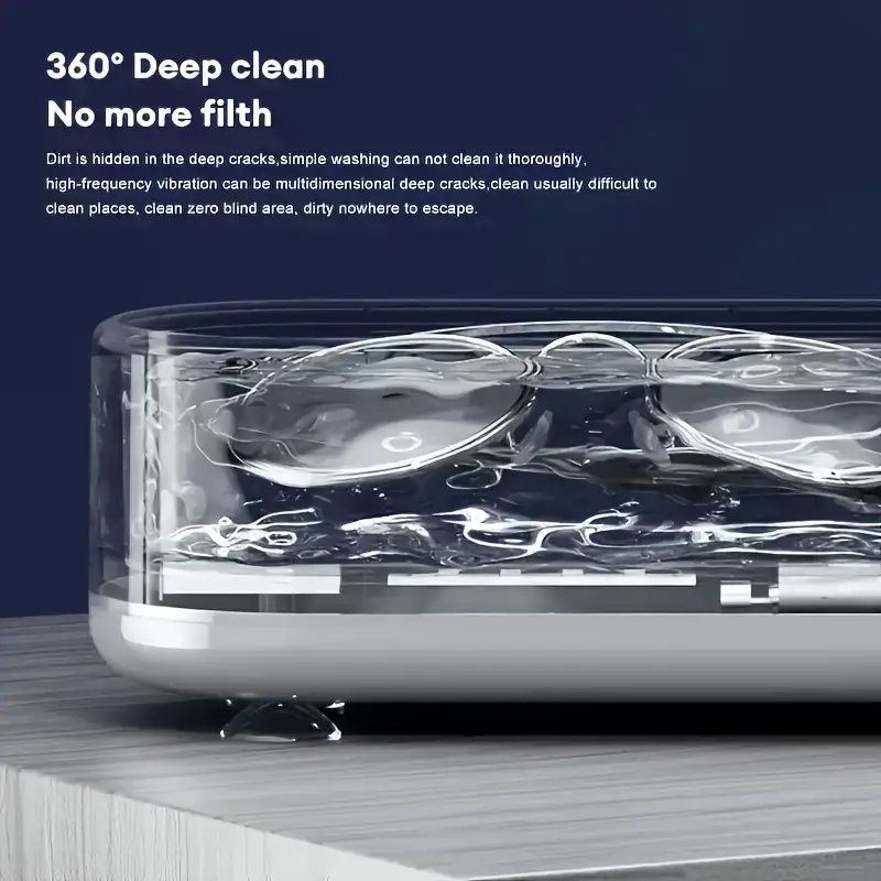usb rechargeable ultrasonic cleaner for glasses jewelry watches high frequency vibration deep cleaning machine portable cordless design with lithium battery details 5