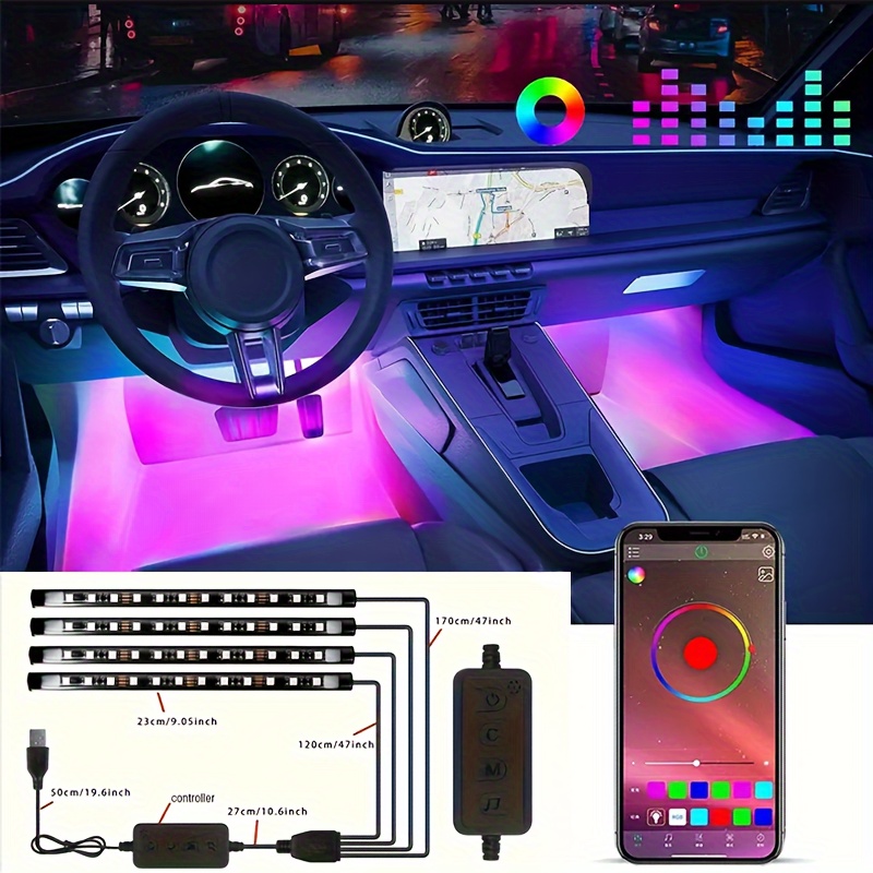 

4pcs Rgb Car Kit - App & , , Diy & , Dc 12v - For , & Gifting, /valentines/easter/boy/girlfriend