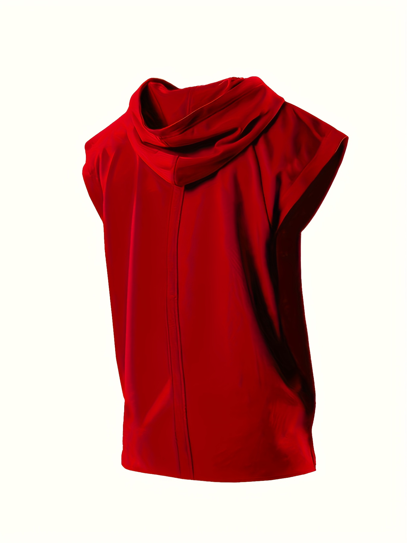 Plus Size Men's Lightweight Breathable Sleeveless Hoodie - Loose Fit Running Fitness Gym Workout, Casual Streetwear, Machine Washable, Solid Color, No Stretch Fabric, Workout Accessories, PLUS SIZE