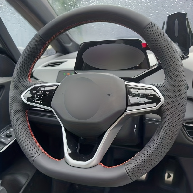 TEMU Car Hand-sewn Steering Wheel Cover Is Easy And Suitable For 2020-2023 Tanying Hand-sewn Handle Cover, Comfortable, Non-slip, Durable,