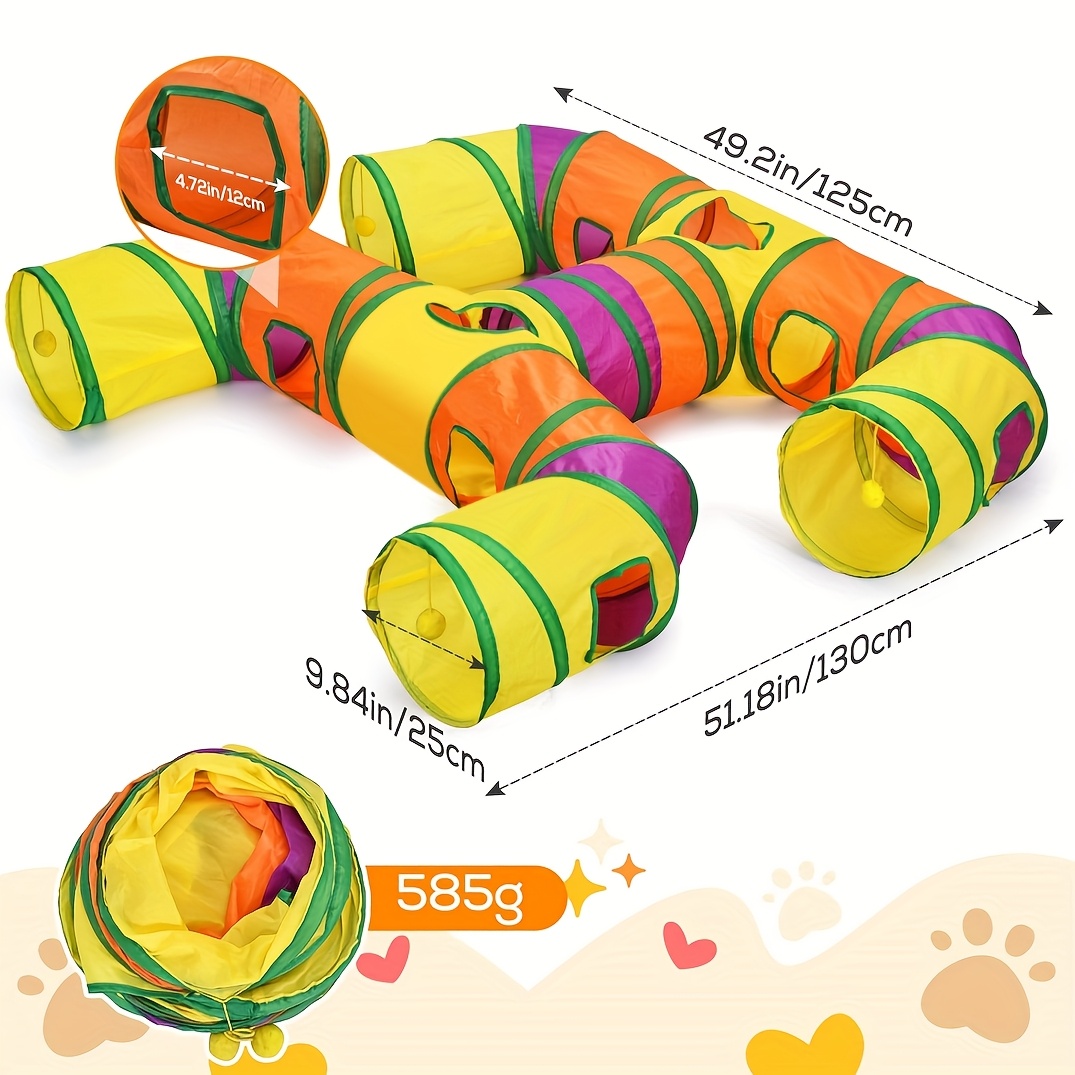 collapsible cat   suitable for kittens cats h 4 way   with interactive playing balls washable tear resistant   durable cat tube for indoor play   cat   for kitten entertainment