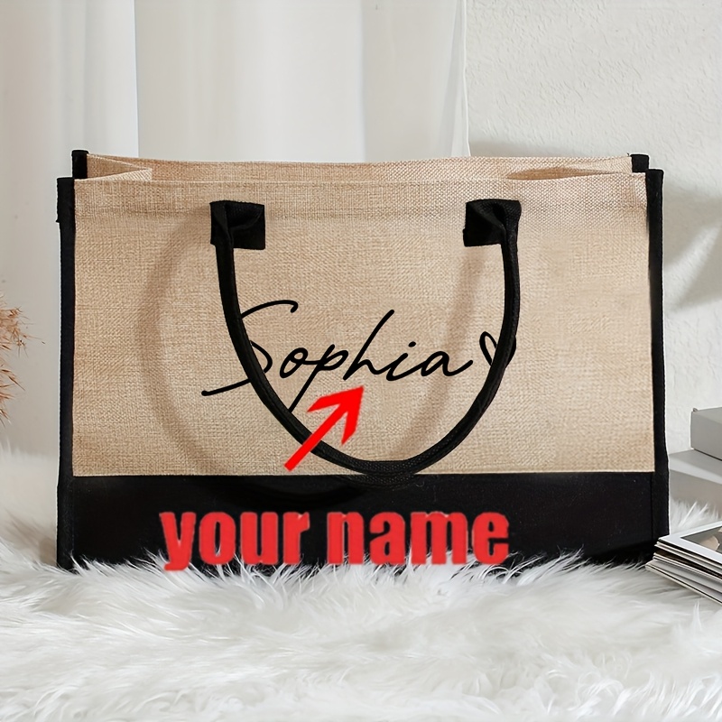 E-shop Individuell Gestaltete Luxusmuster Strandtasche mit Namen, Große Versandtasche als Geschenktasche für Frauen