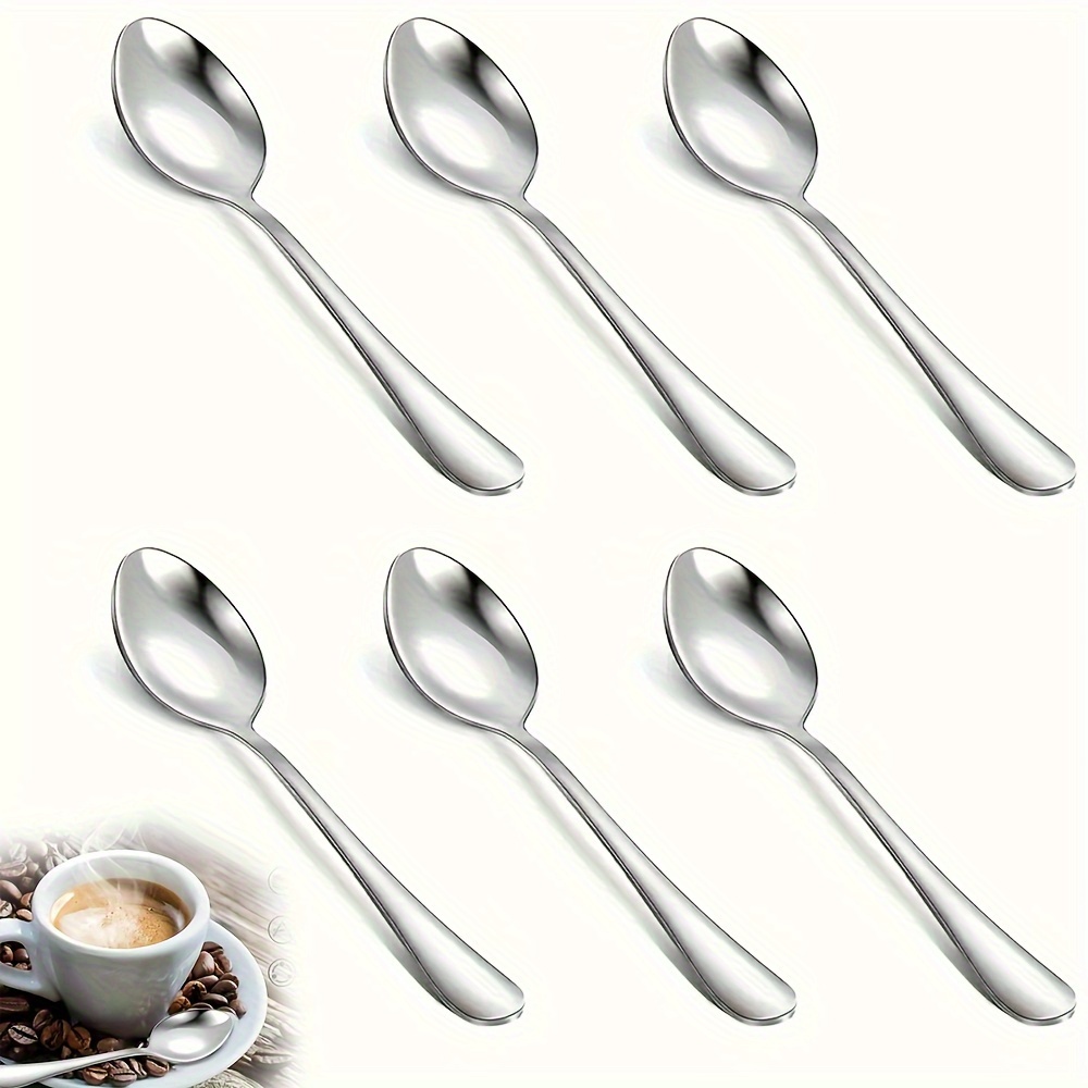 Dxc56 Demitasse Espresso Spoons, Mini Coffee Spoon, Stainless Steel Small Spoons For Dessert, Tea,Set Of 6 (gold) Gold 4.7Inch | UK