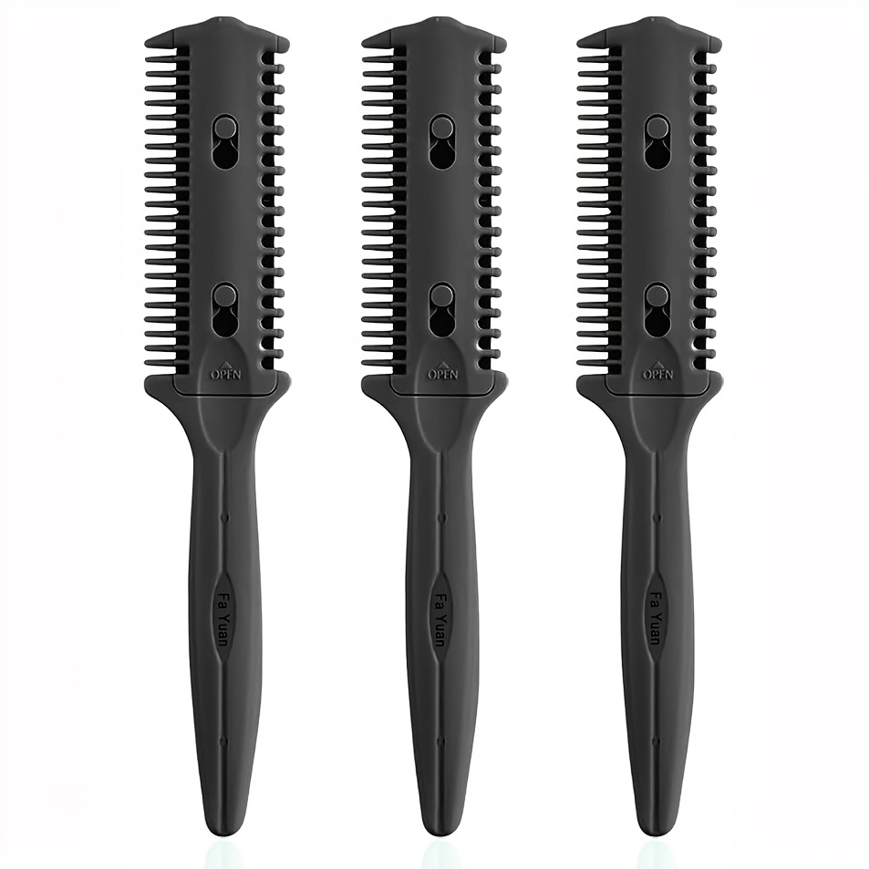 E-shop Set mit 3 Kammklingen, schwarze Haarstyling-Kämme für Friseurwerkzeuge