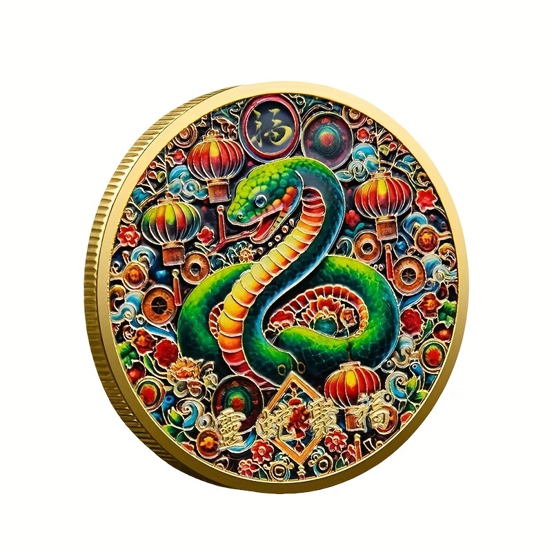 

1pc 2025 Chinese Snake Commemorative , Collectible Christmas Halloween Hanukkah New 's 's Day , Universal Iron , Collectible