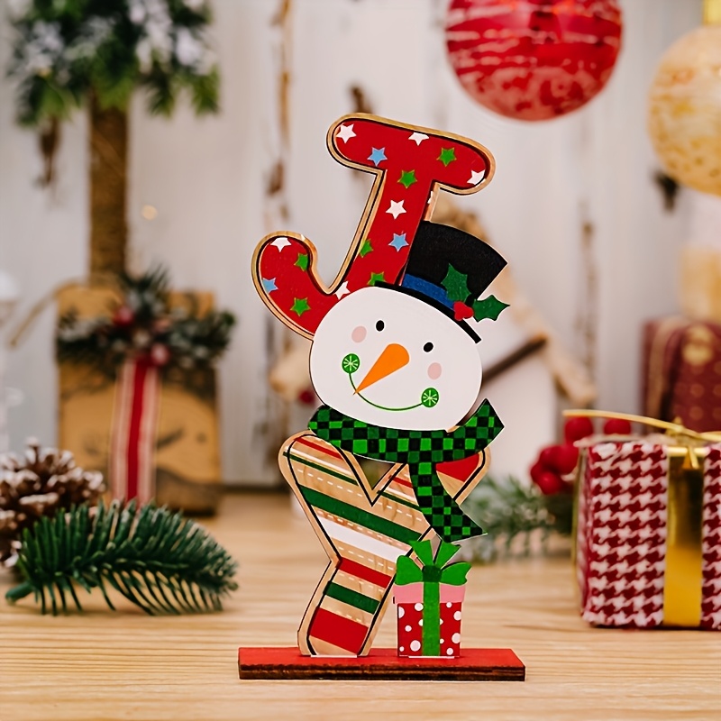 TEMU 2d Flat - 1pc 2d Flat Christmas Wooden Decoration Desktop Decoration Sign, Colorful "merry Christmas" Logo Is Perfect For Holiday And Birthday