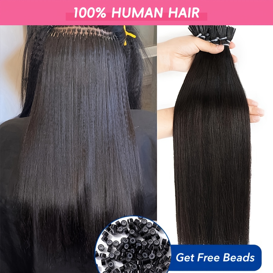 

50g/pack Straight Hair Extensions Human Hair 18-24 Inch Pre Hair Extensions #1b Human Hair Extension