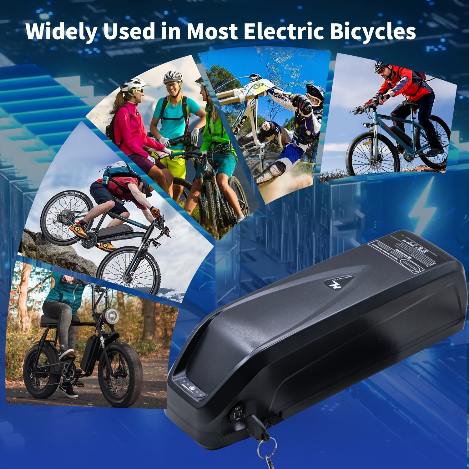 

48v20ah , Electric Bicycle, Battery Pack Lithium Battery, 5-pin Base, Suitable For 250w-1500w Mountain Bikes And Scooters, Free 2a Fast Charger And Bms, Indicator Light, Safety Lock For The Motor