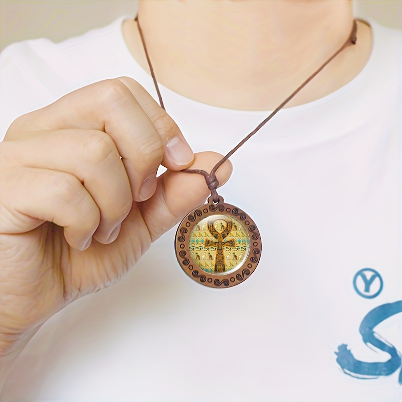 Handmade Egyptian Key of Life Wooden Necklace