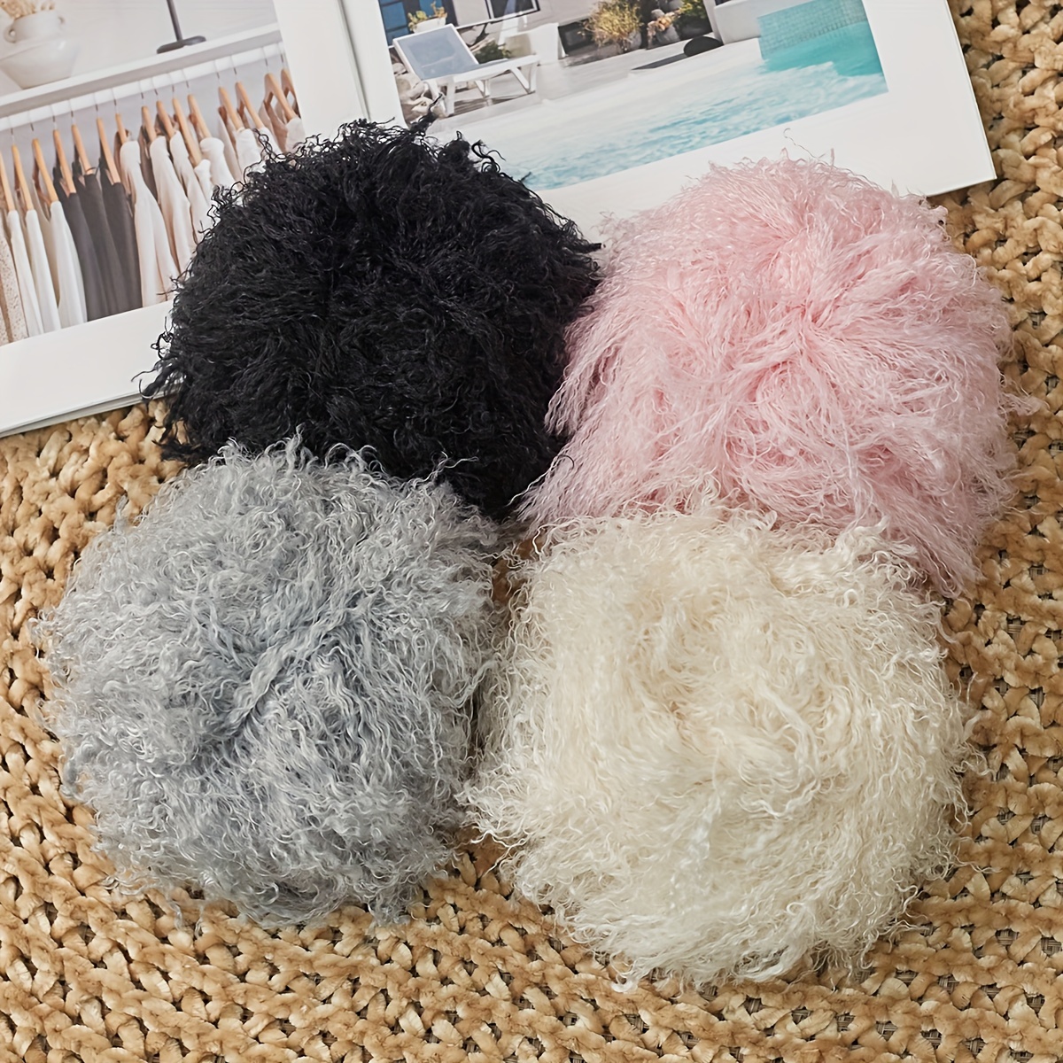 

50g Faux Fur Yarn For Crochet – Polyester Variegated Novelty Yarn, 70mm Long Hair For Handmade Crafts And Diy Projects