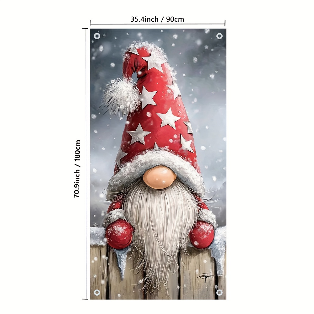 TEMU 2d Flat, 2d Flat - 2d Door Banner 2d Flat, 2d Flat - 2d Door Banner 1pc 2d Flat Printed Festive Christmas Gnome Door Banner, A Decorative Door