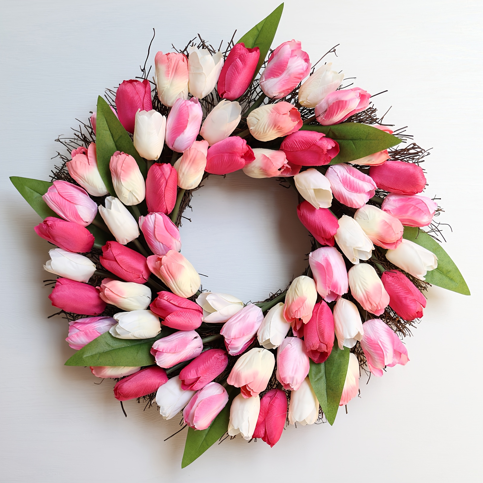 

18" Pink & Artificial Wreath - Valentine's, Easter, Decor | Front Door & Wall Hanging