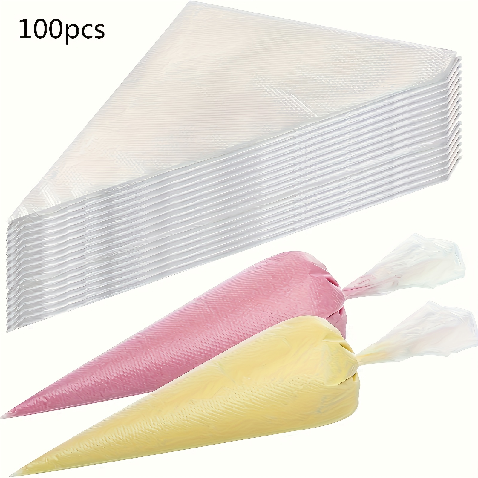 TEMU 100/50 Thick Disposable Piping Bags, Fondant Piping Bags, Pastry Decorating Bags, Baking Tools, Kitchen Accessories, Size: