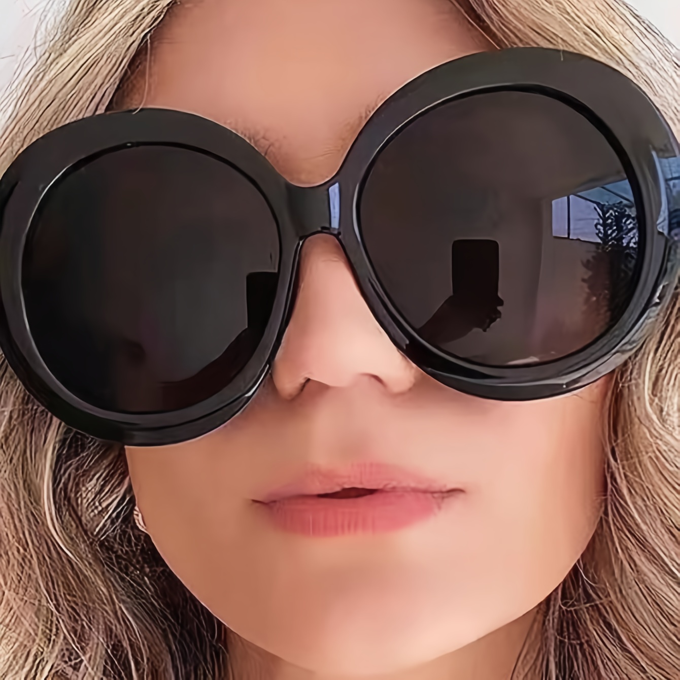 

1pc Sports Climbing Oversized Round Frame Glasses, Anti-reflective Pc Lens, Plastic Hinge, Decorative Eyewear For Beach Parties & Music Festivals