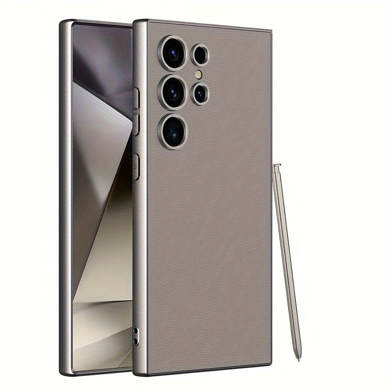 Coque de téléphone - Coque de protection pour Samsung Galaxy S24 Ultra, coque intégrale, revêtement métallique laqué, protection d'objectif de caméra pour Galaxy S24 Ultra