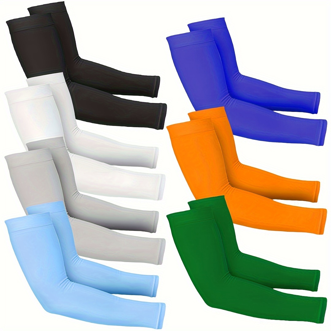 TEMU 7 Pairs Cooling Arm Sleeves Sun Arm Sleeves For , Sun Sleeves For Cycling, Driving, Golf, Running, Etc