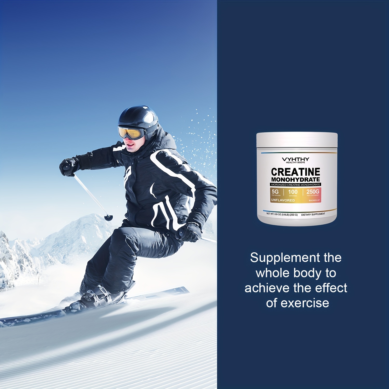   creatine monohydrate powder 250g 50 servings micronized for easier dissolution convenient for mixing with drinks gluten free suitable for any taste a creatine supplement suitable for   men and women details 4