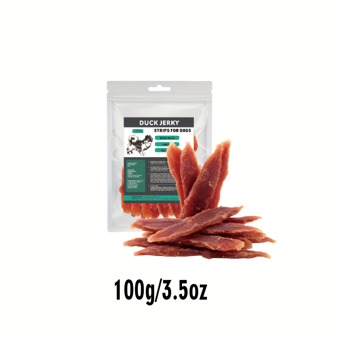 TEMU Grain-free Chicken & Duck Jerky Dog Treats, High-protein Training Chews, Dehydrated Meat Strips For Small & Large Breeds