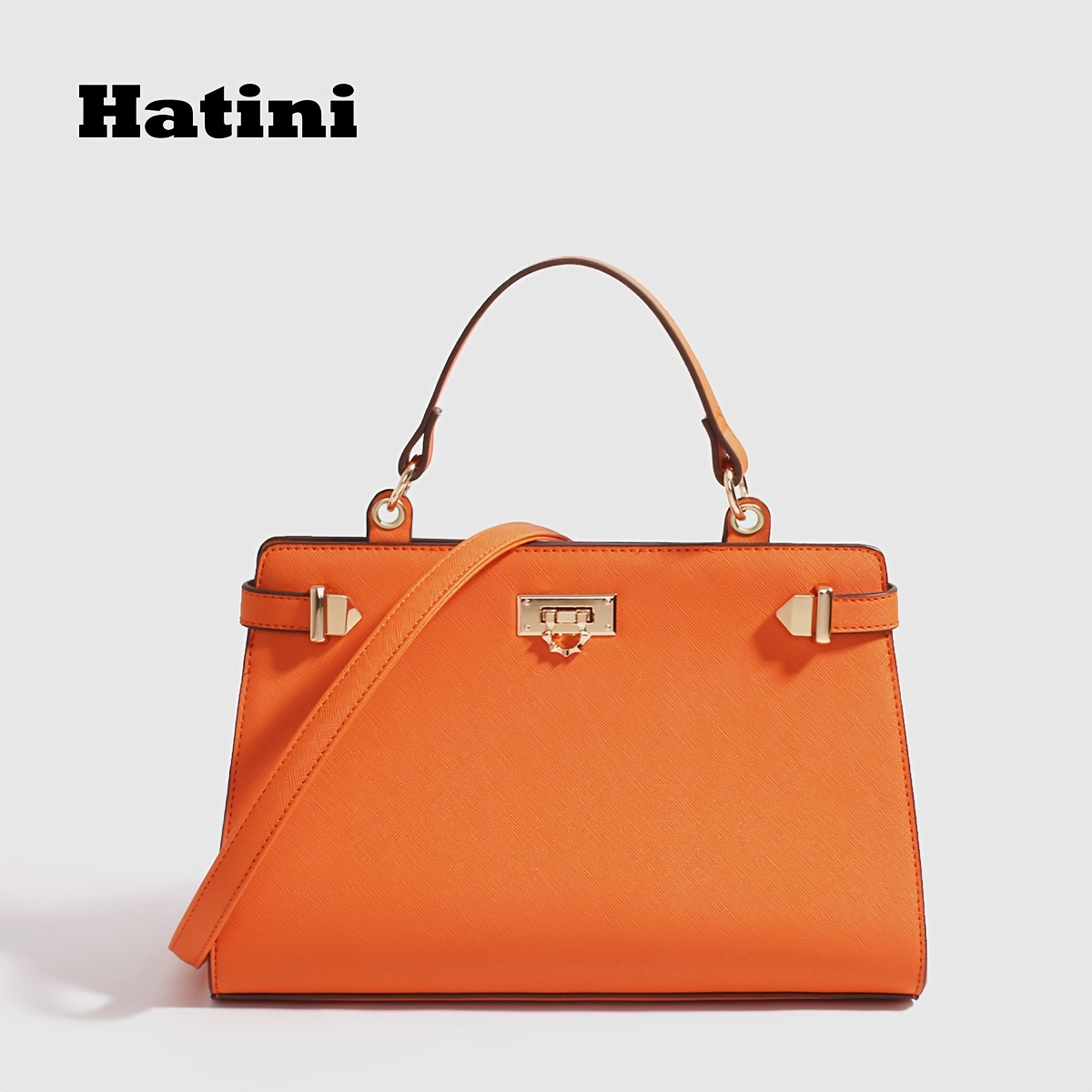 TEMU A Fashionable Handbag With A Niche Design, Versatile Orange Large Capacity Small Square Bag, Shoulder Bag, And Detachable Shoulder Strap.