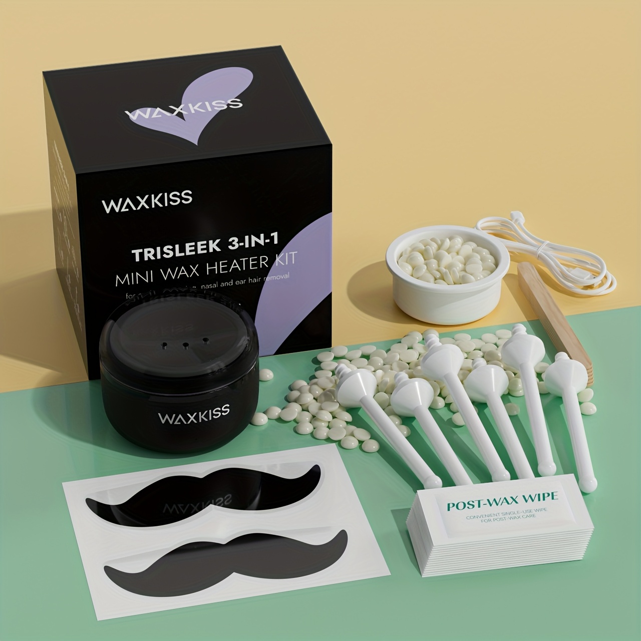 Waxkiss Usb Heated Wax Warmer For Hard Wax, Wax Beans, And Melting Wax - Fast Waxing Kit For Face, Hands, Legs, Back, And More