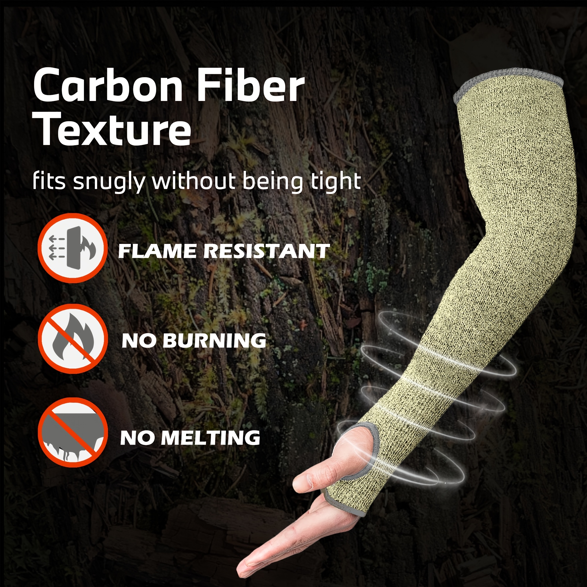 Cut Resistant Arm Sleeves – Open Cuff Protective Guards For Gardening, Kitchen, Woodworking, Industrial Use, Lightweight & Breathable For Men & Women