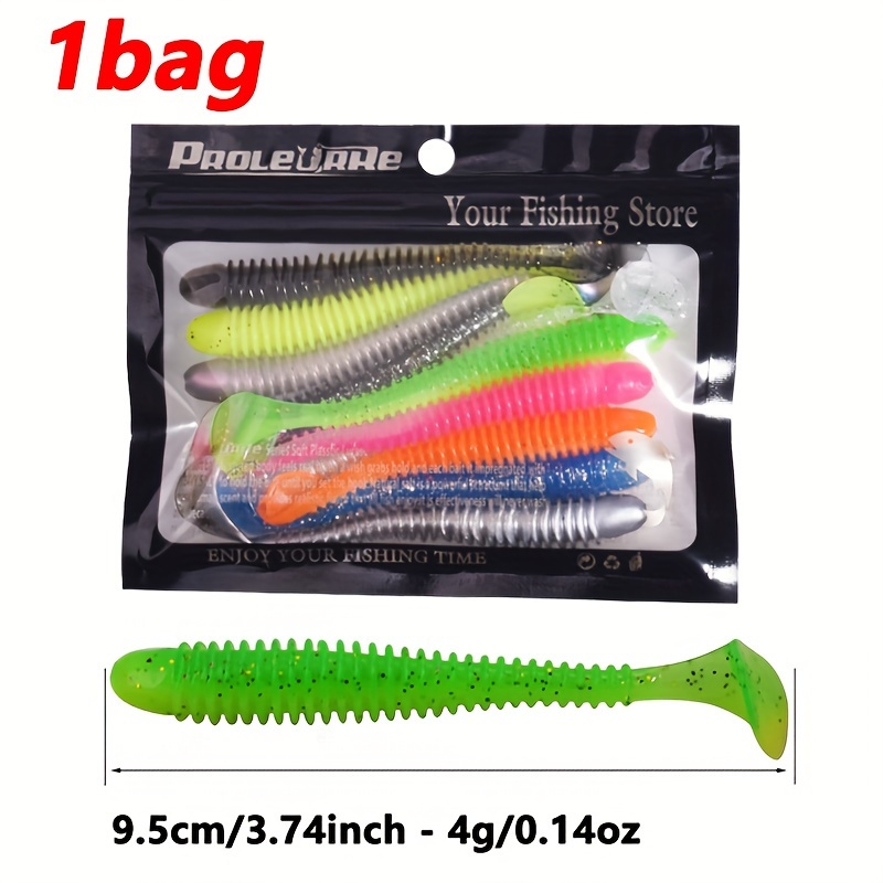 AR36 Paddle Tail Double Colors Big T Tail Soft Lure Jig Head Fishing Shad T  Tail Plastic Soft Lure Fish Soft Swimbait