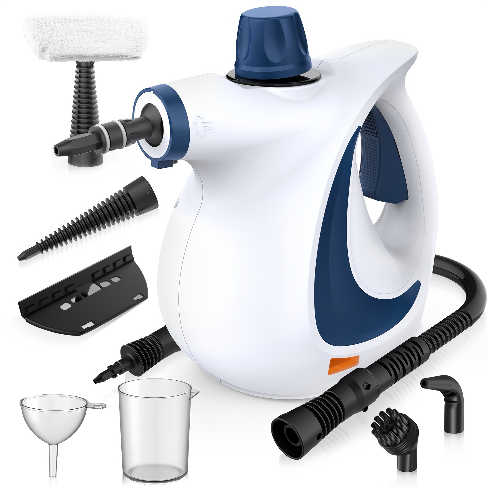 limpiador de vapor portátil a presión - 300kpa   presión, calentamiento rápido en 15s,     de 350ml para suelos profundos, tapicerías, asientos de auto, lechadas, cocina y baño, kit con 9 accesorios multiusos, vapor   y operación  