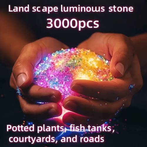 3000pcs bag garden landscape luminous stones for garden wedding party holiday and aquarium decoration outdoor landscaping pottery mini colorful and reusable gardening accessories and supplies