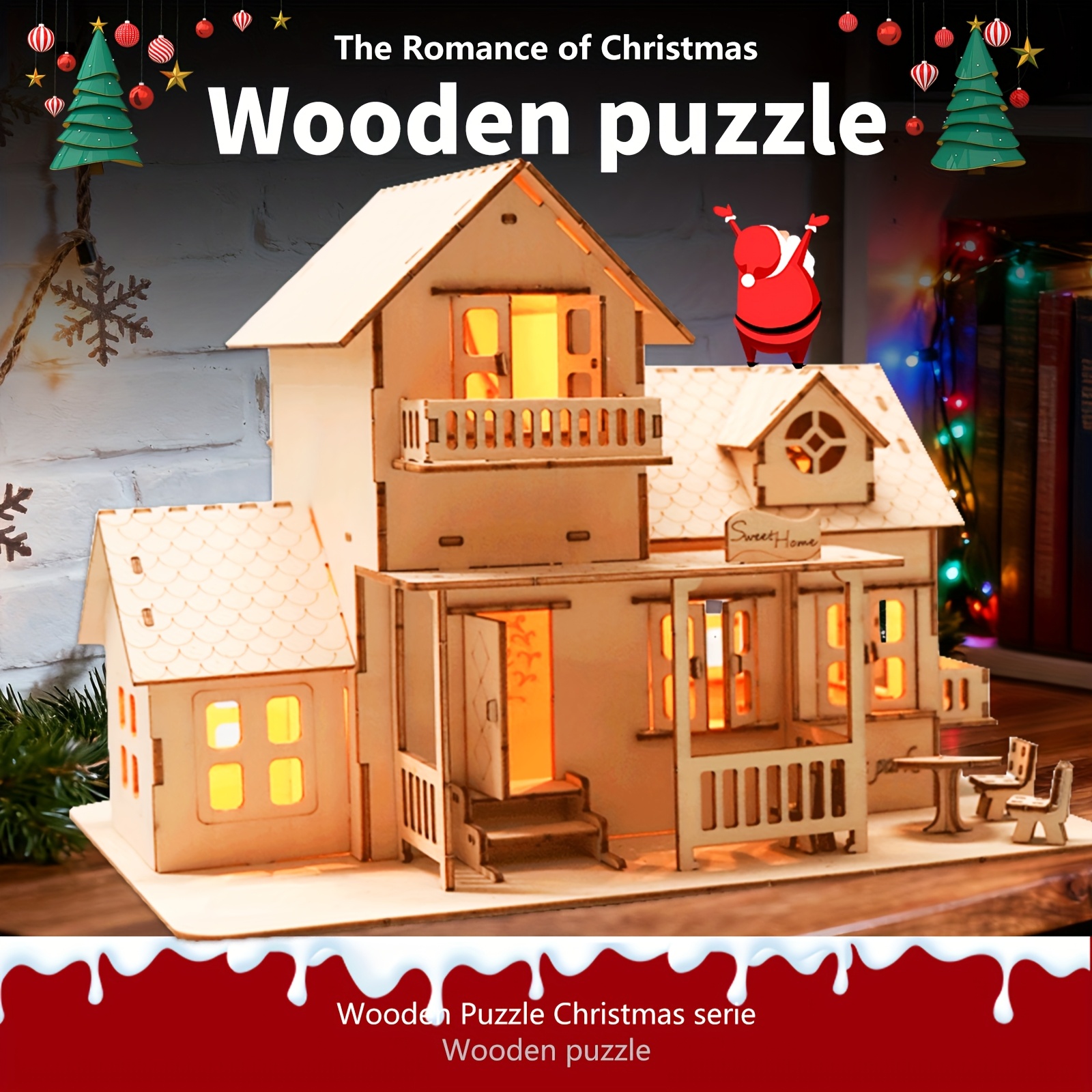 TEMU 3d Wooden Puzzle For Adults Music Box Diy Craft Model Kits Building With Night Lights Birthday And Christmas Gifts [3d Model]