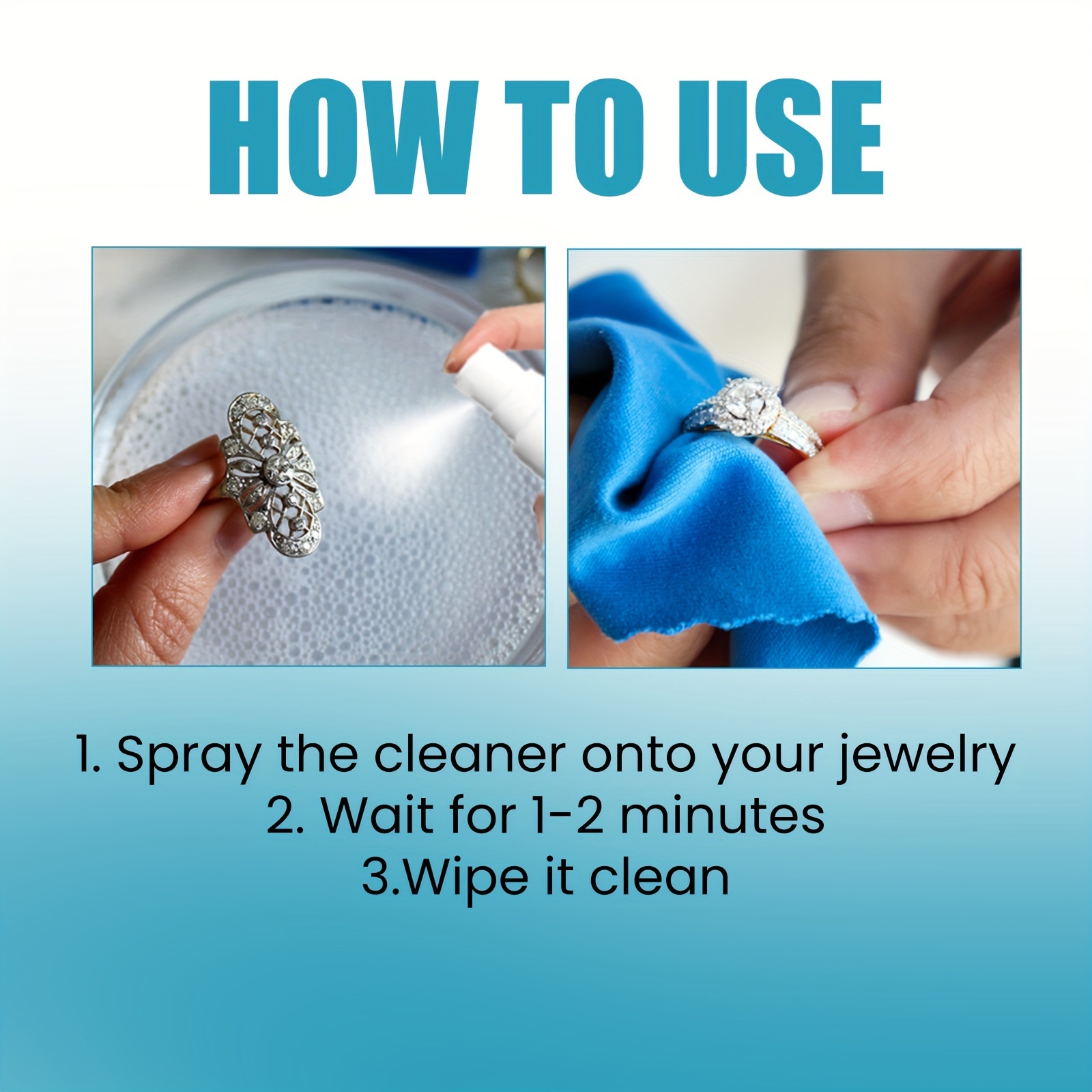 powerful jewelry cleaner spray removes stains tarnish from golden silvery and glass   ideal for home use details 0