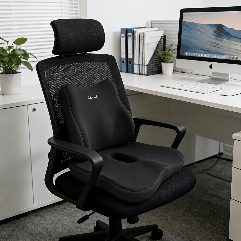 Car Seat Cushion And Lumbar Support Set, Multi-scene Use For Office, From Prolonged Sitting, Office Computer Cushion