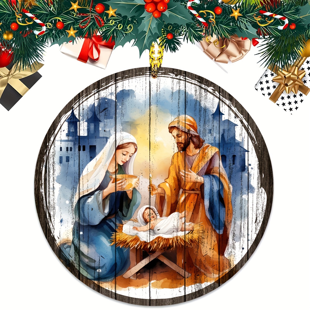 1pc Vintage Christmas Nativity In Manger Cubiertas Buzón - Temu