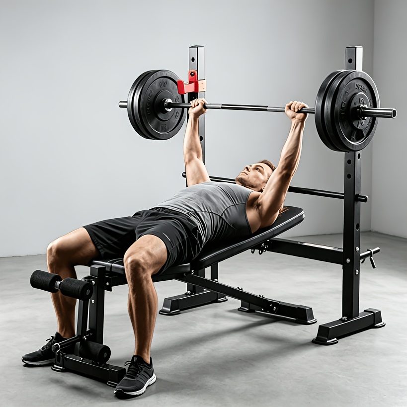 650lbs heavy duty adjustable weight bench set foldable bench press with leg extension developer space saving strength training workout bench for home gym apartment small space